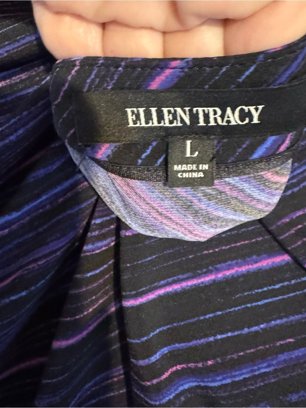 NWT Ellen Tracy Draped Surplice Top  Mock Wrap LARGE      Bin#14 - Picture 8 of 10